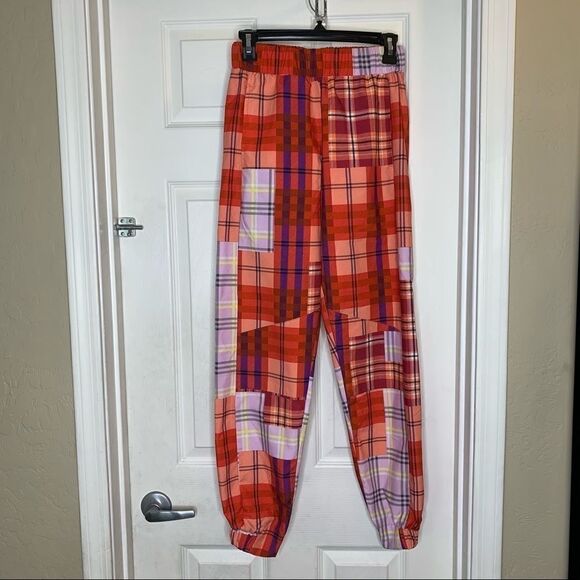 ASOS Reclaimed Vintage Plaid Pants High Rise - Picture 1 of 14